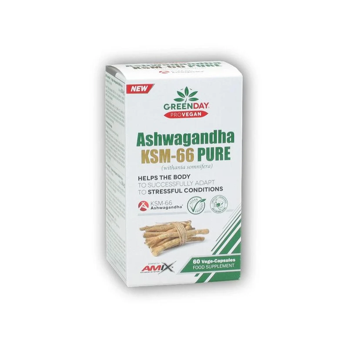 Amix GreenDay ProVEGAN Ashwagandha KSM-66 Pure 60Vcaps · záber 1