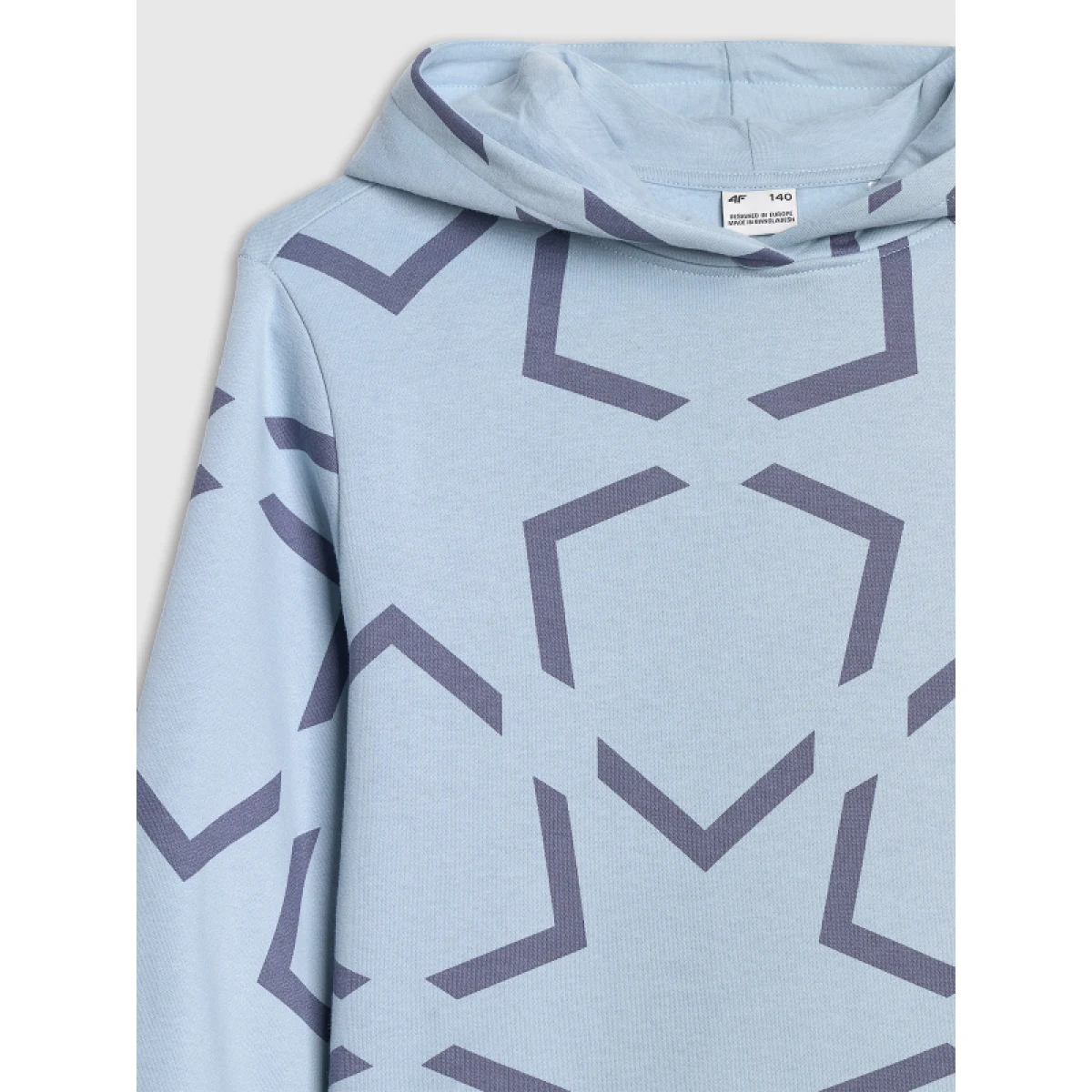 Dievčenská mikina s kapucňou 4F JUNIOR SWEATSHIRT F1937-4FJWAW25TSWSF1937-34A-LIGHT BLUE ALLOVER · záber 3