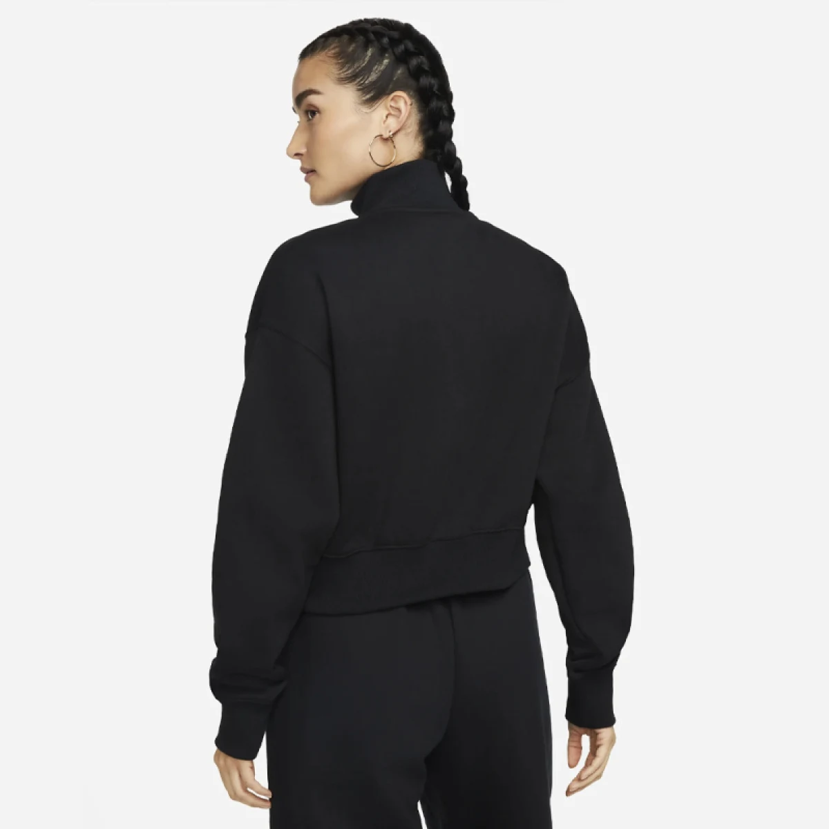 Dámska mikina s 1 2 zipsom NIKE W NSW PHNX FLC QZ CROP BLACK SAIL · záber 3