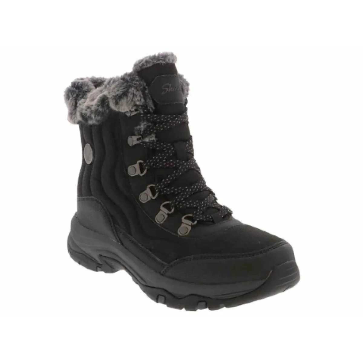 Dámske vysoké zimné topánky SKECHERS Trego Stormie WP W black black · záber 1