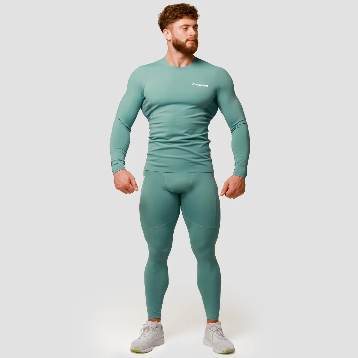GymBeam Kompresní tričko s dlouhým rukávem Mid Blue - Barva: Modrá | Hmotnost: 0,26 kg | Balení: 55 · záber 5