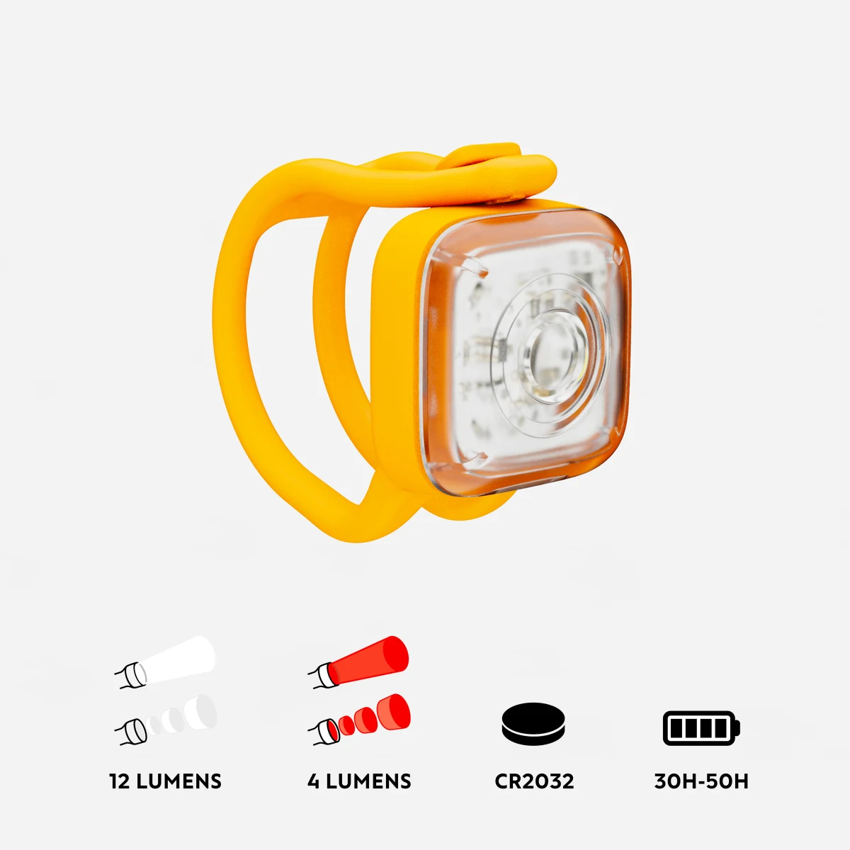 DECATHLON Predné/zadné svetlo SL110 na batérie žlté bez · záber 2