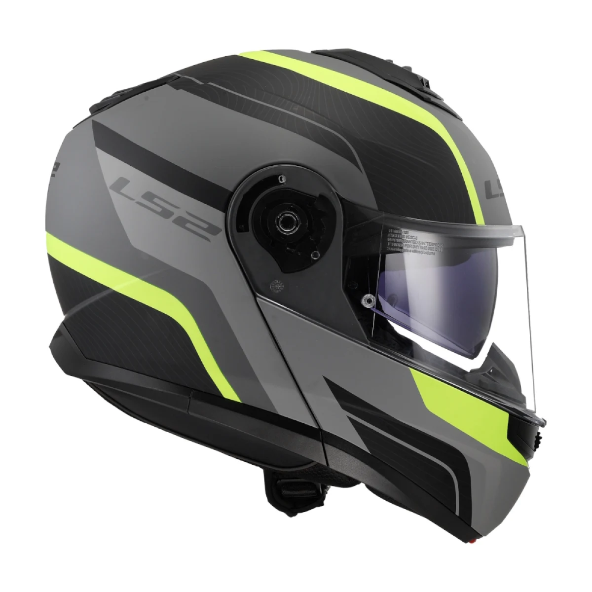 LS2 FF908 Strobe II Matt Black H-V Yellow 3XL (65-66) · záber 5