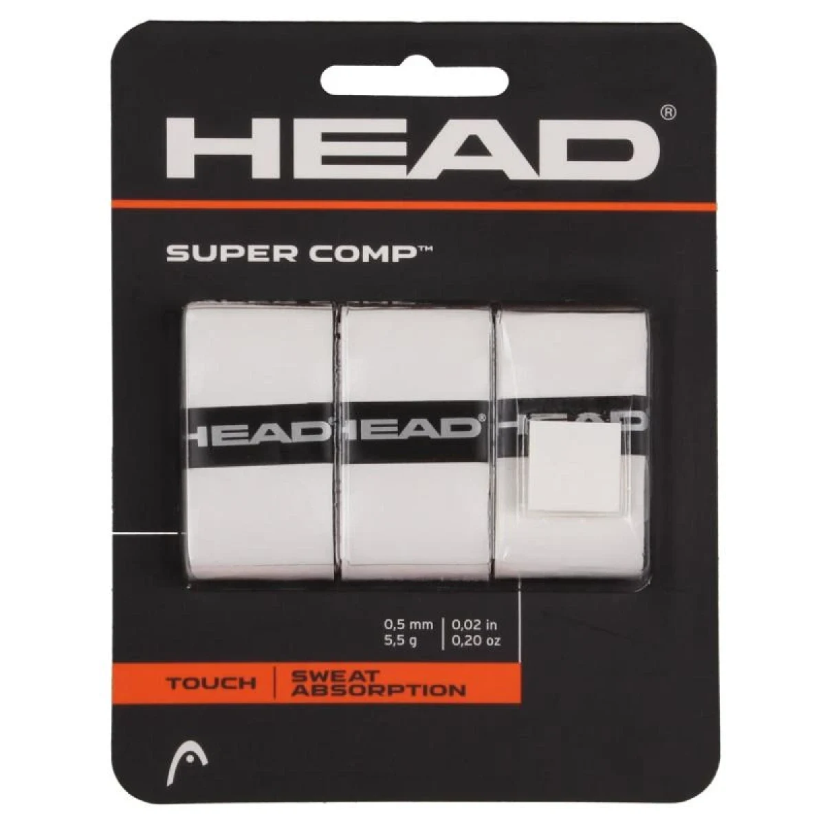 Head Super Comp overgrip omotávka tl. 0,5 mm bílá · záber 1