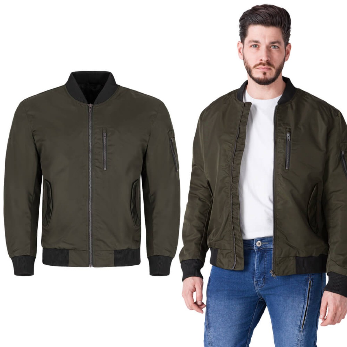 Moto bunda W-TEC Caravago Farba zelená, · záber 1