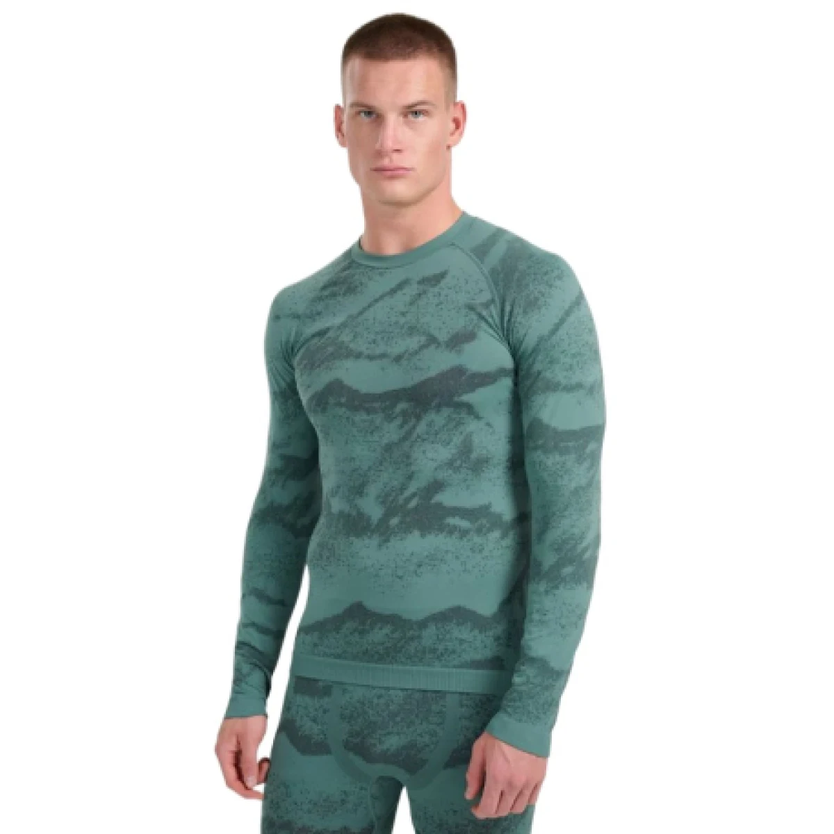 Pánské termo tričko s dlouhým rukávem 4F SEAMLESS UNDERWEAR M227-WAW25USEAM227-44A-OLIVE ALLOVER · záber 1
