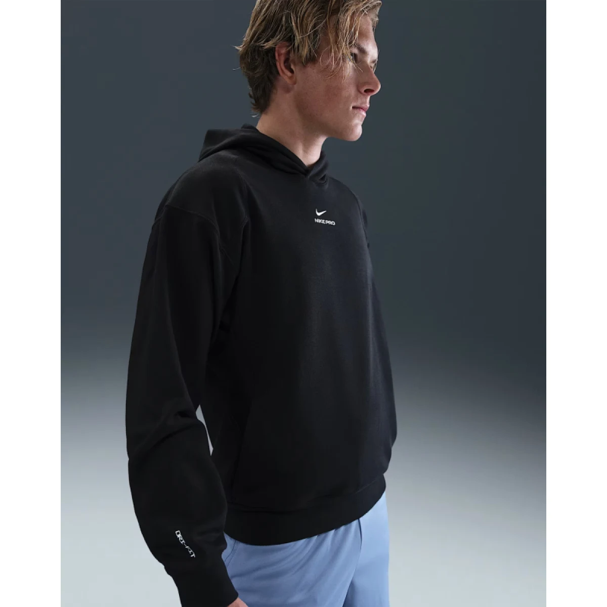 Pánská tréninková mikina s kapucí NIKE PRO M NP DF NPT MIDLAYER HOODIE BLACK WHITE · záber 2