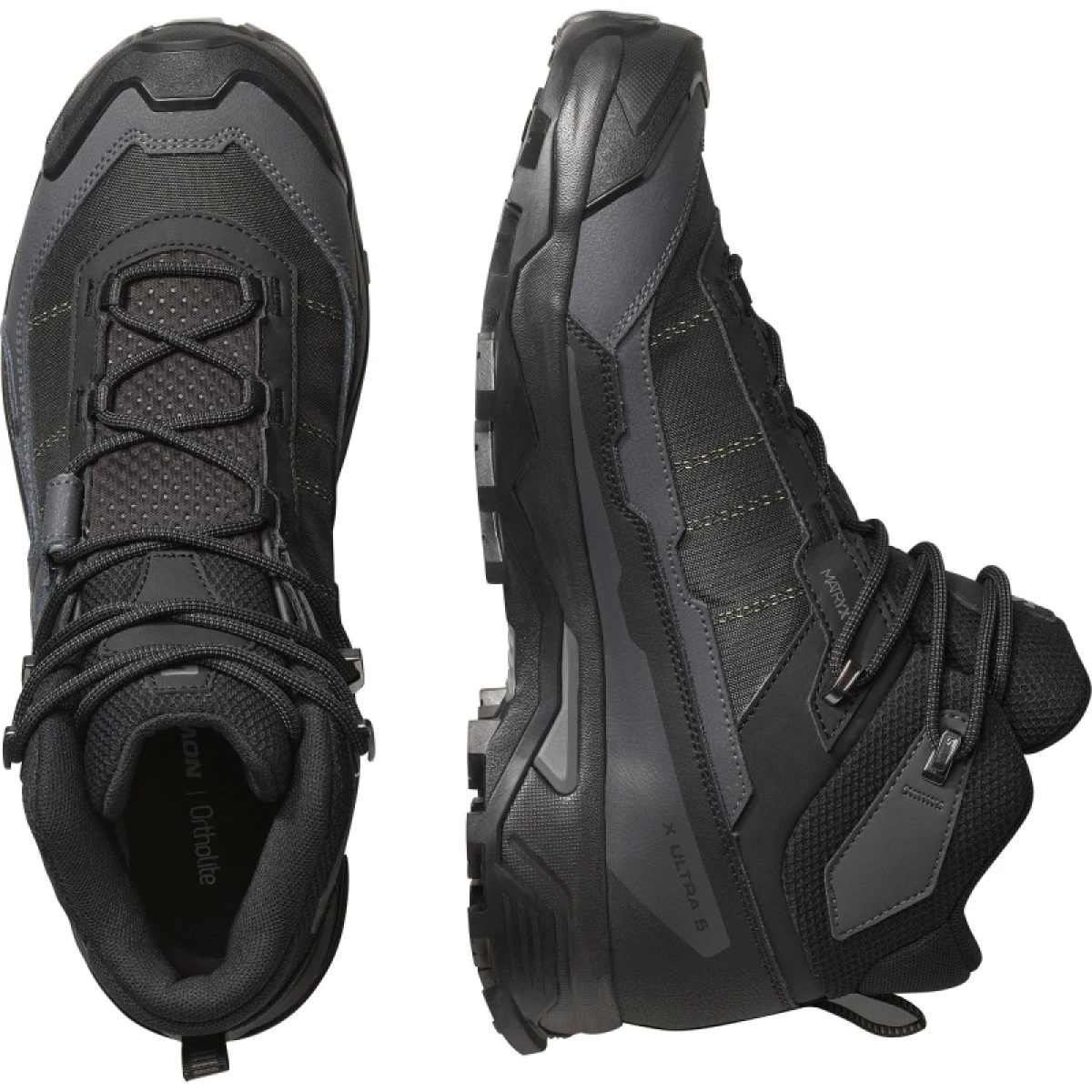 Pánska členková turistická obuv SALOMON X Ultra 5 Mid GTX M black asphalt castlerock · záber 4