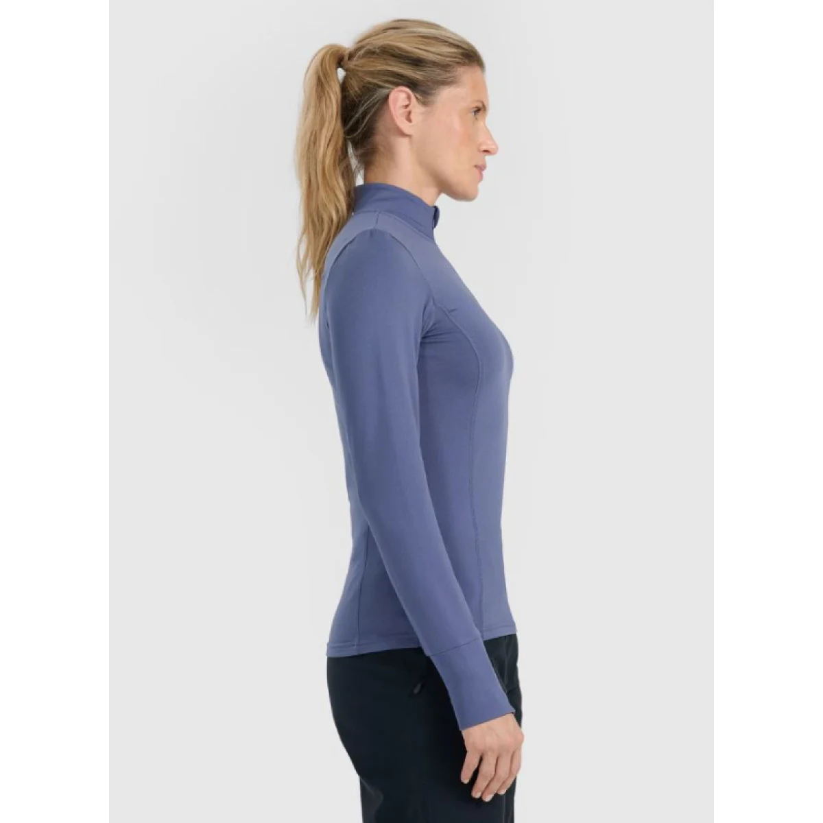 Dámské termo tričko s dlouhým rukávem a s polovičním zipem 4F BRUSHED UNDERWEAR F098-WAW25UBRUF098-32S-DENIM · záber 4