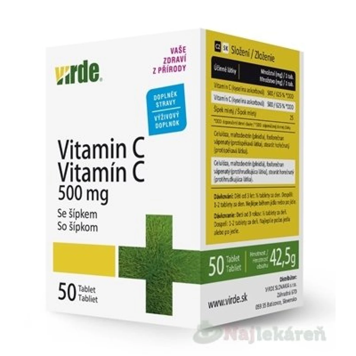 VIRDE VITAMÍN C 500 MG SO ŠÍPKAMI · záber 1
