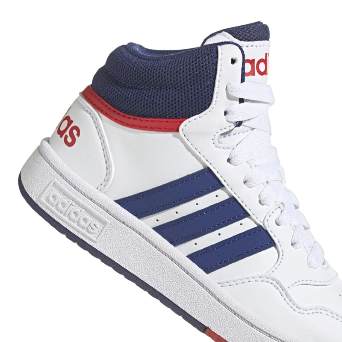 Chlapecká rekreační obuv ADIDAS Hoops 3.0 Mid cloud white victory blue better scarlet · záber 5