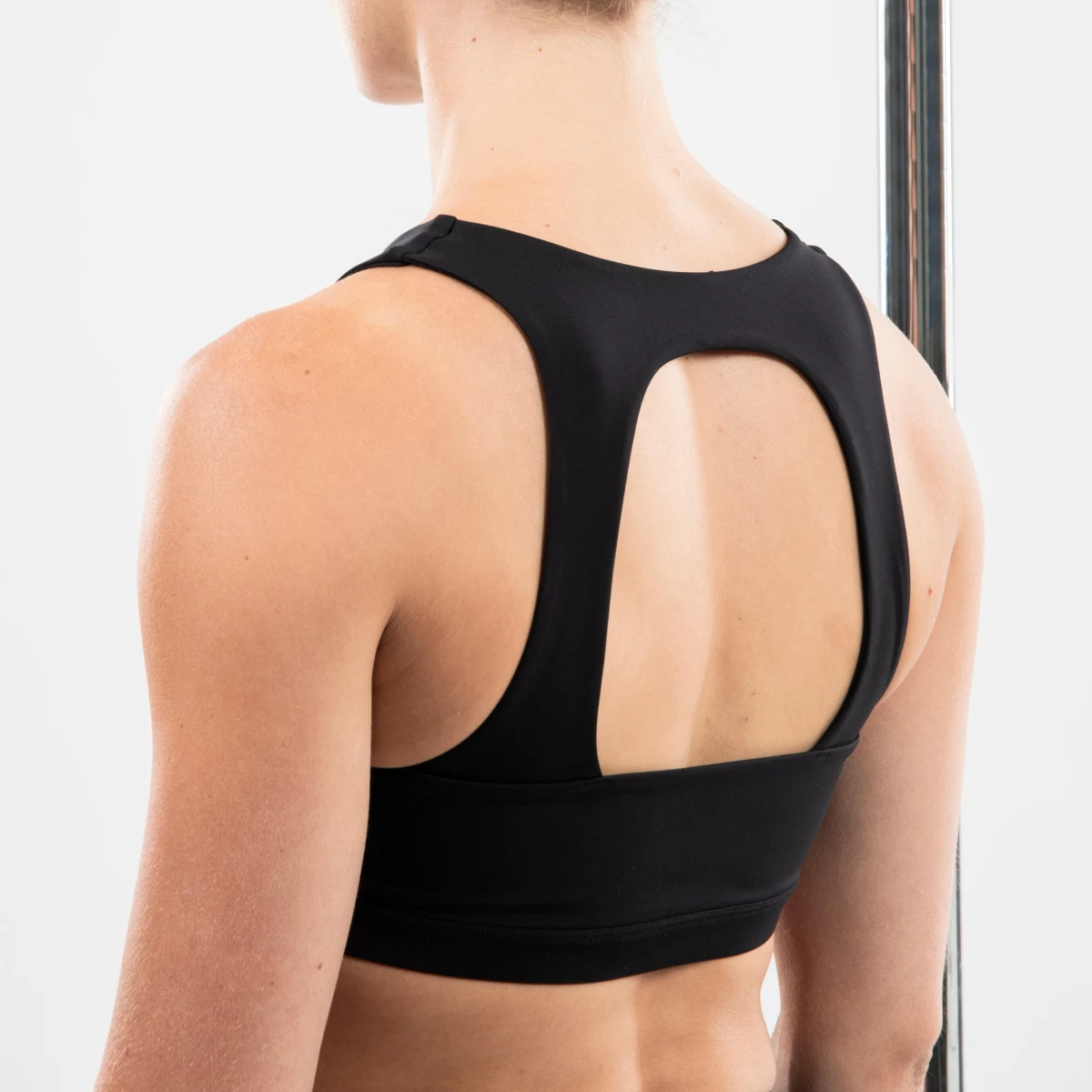 DOMYOS Podprsenka na pole dance s odnímateľnou výstužou z dvojitého materiálu čierna L-XL · záber 2