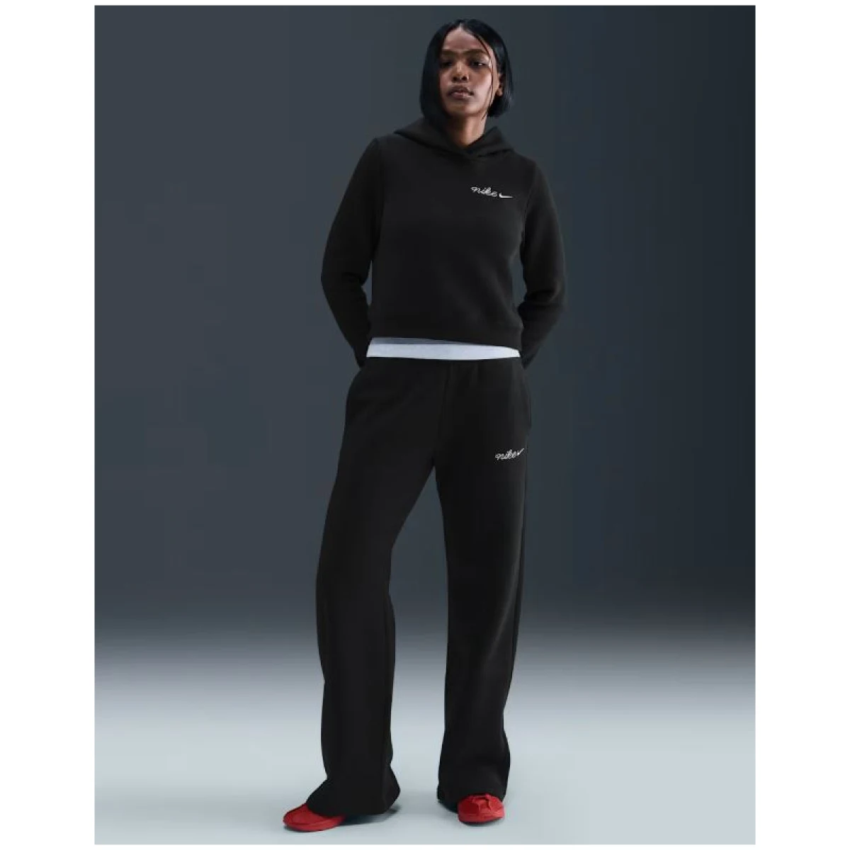 Dámske tepláky NIKE W NSW PHNX FLC STRGHT LEG PNT BLACK · záber 2