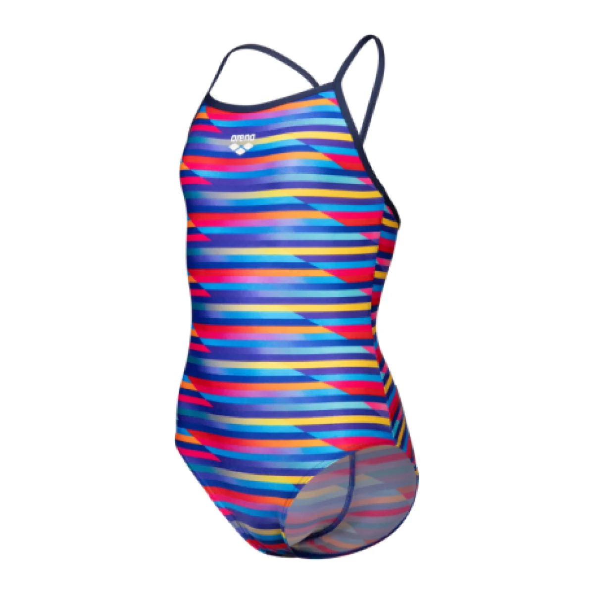 Dívčí plavecké jednodílné plavky ARENA GIRLS RACING STRIPE SWIMSUIT LIGHTDROP BACK · záber 1