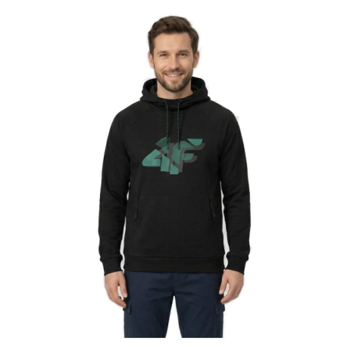 Pánska mikina s kapucňou 4F SWEATSHIRT M2241-20S-DEEP BLACK · záber 1