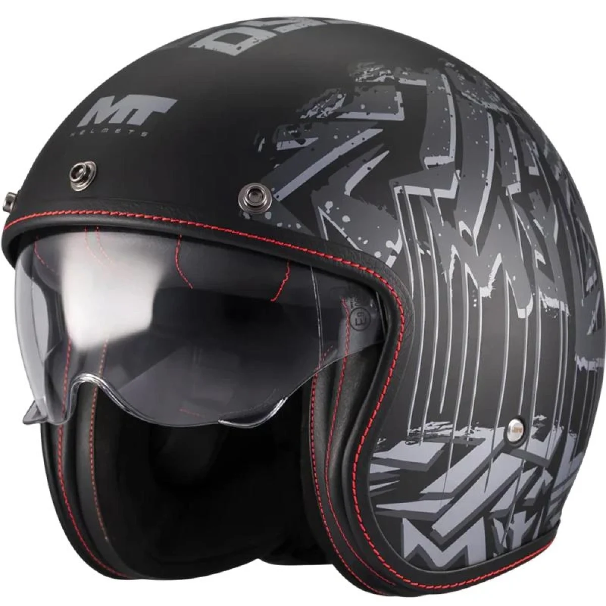 MT Helmets Otevřená helma Lemans 2 SV S Dystopic B12 matná černo-šedá - Velikost: 61-62 | Barva: Čierna · záber 1