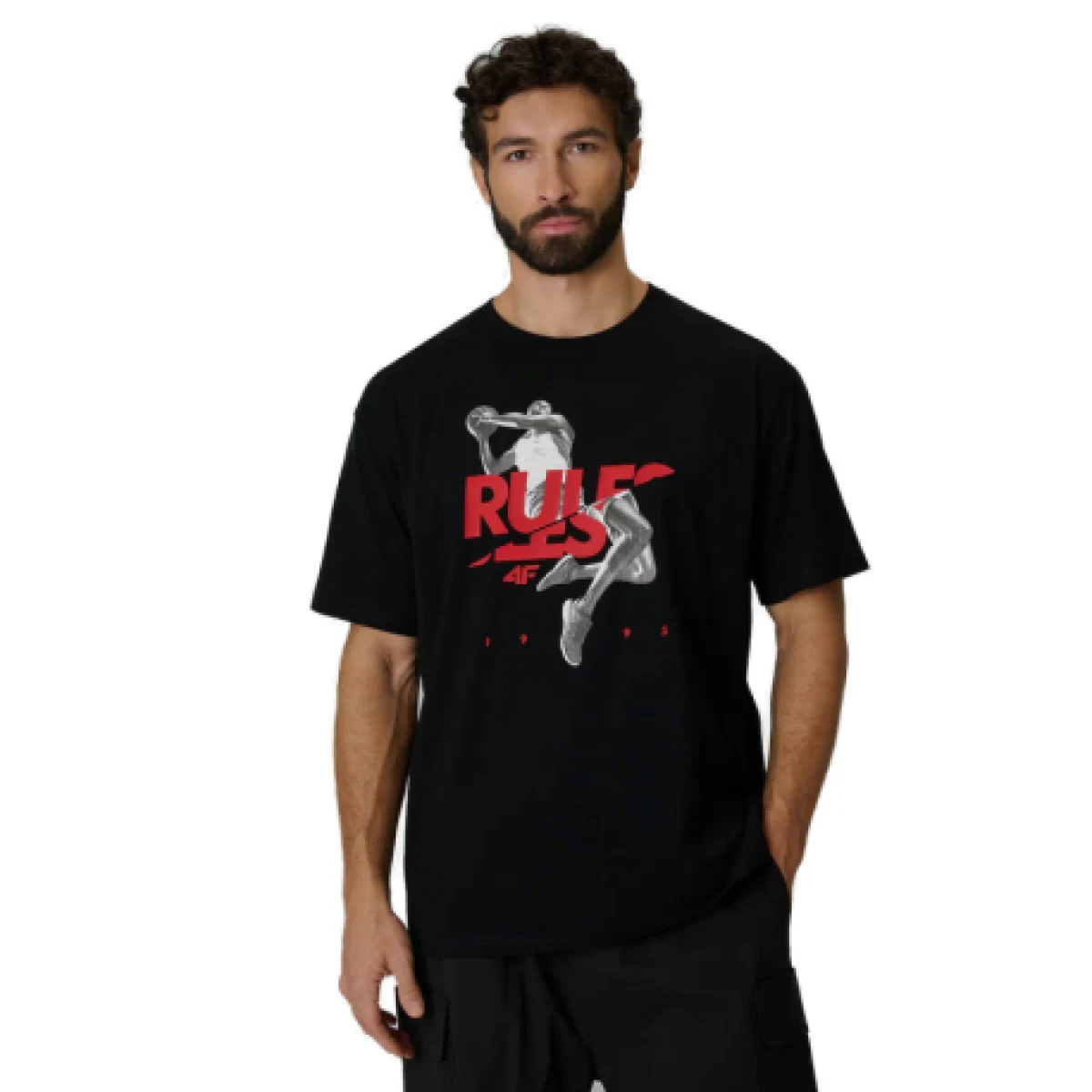 Pánské tričko s krátkým rukávem 4F TSHIRT M3333-20S-DEEP BLACK · záber 1