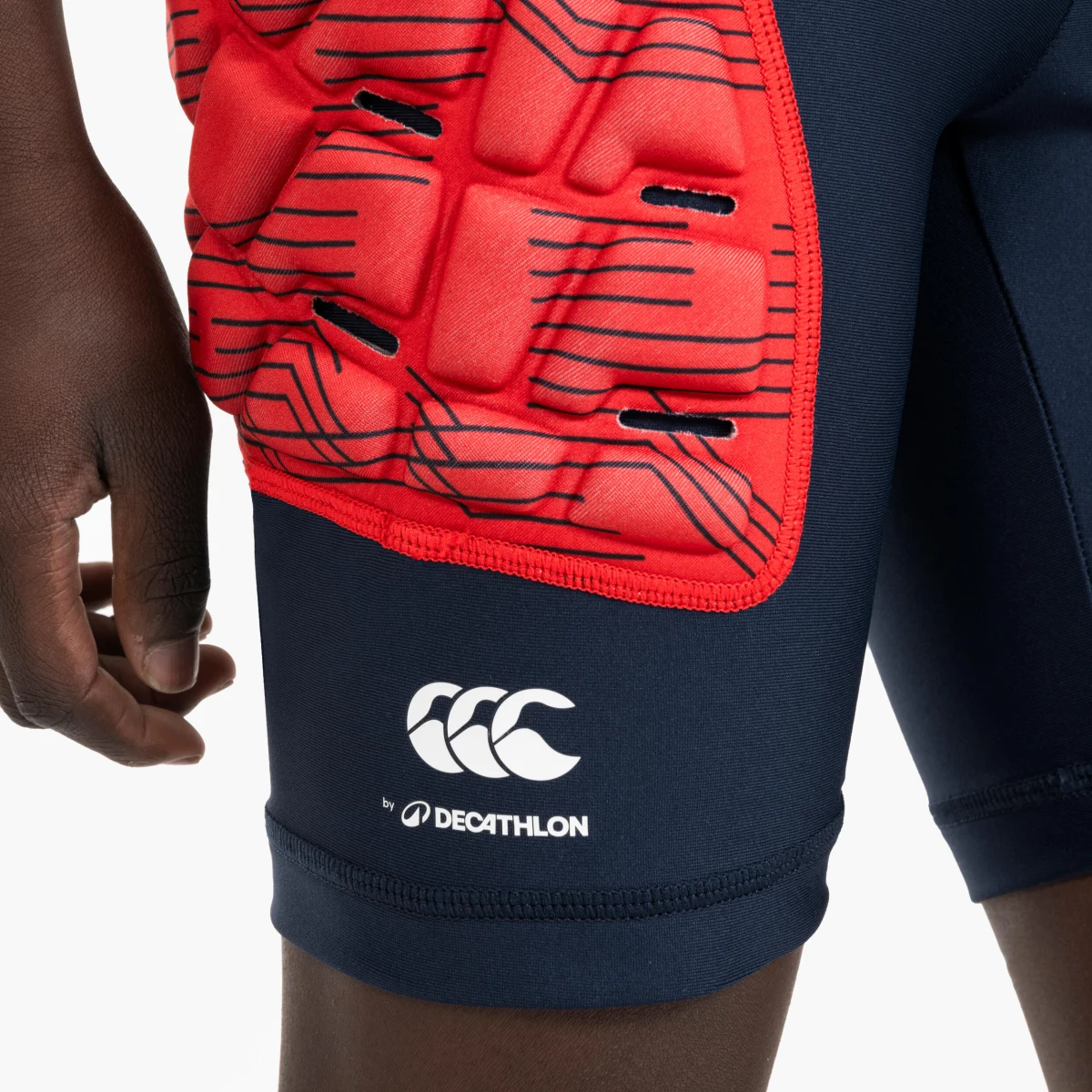 DECATHLON | CANTERBURY Detské spodné ochranné šortky na ragby R500 Canterbury modré 8-9 r (131-140 cm) · záber 2