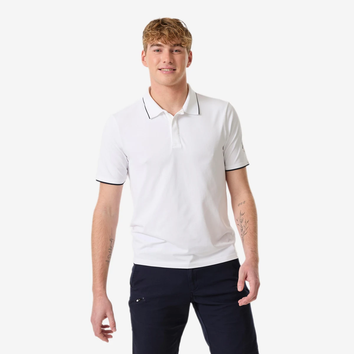 DECATHLON Pánska jachtárska polokošeľa 500 bezšvová priedušná biela 2XL · záber 1