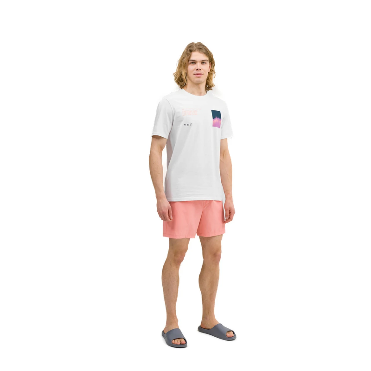 Pánske plavky 4F BOARD SHORTS-WSS24UBDSM088-70S-ORANGE · záber 5