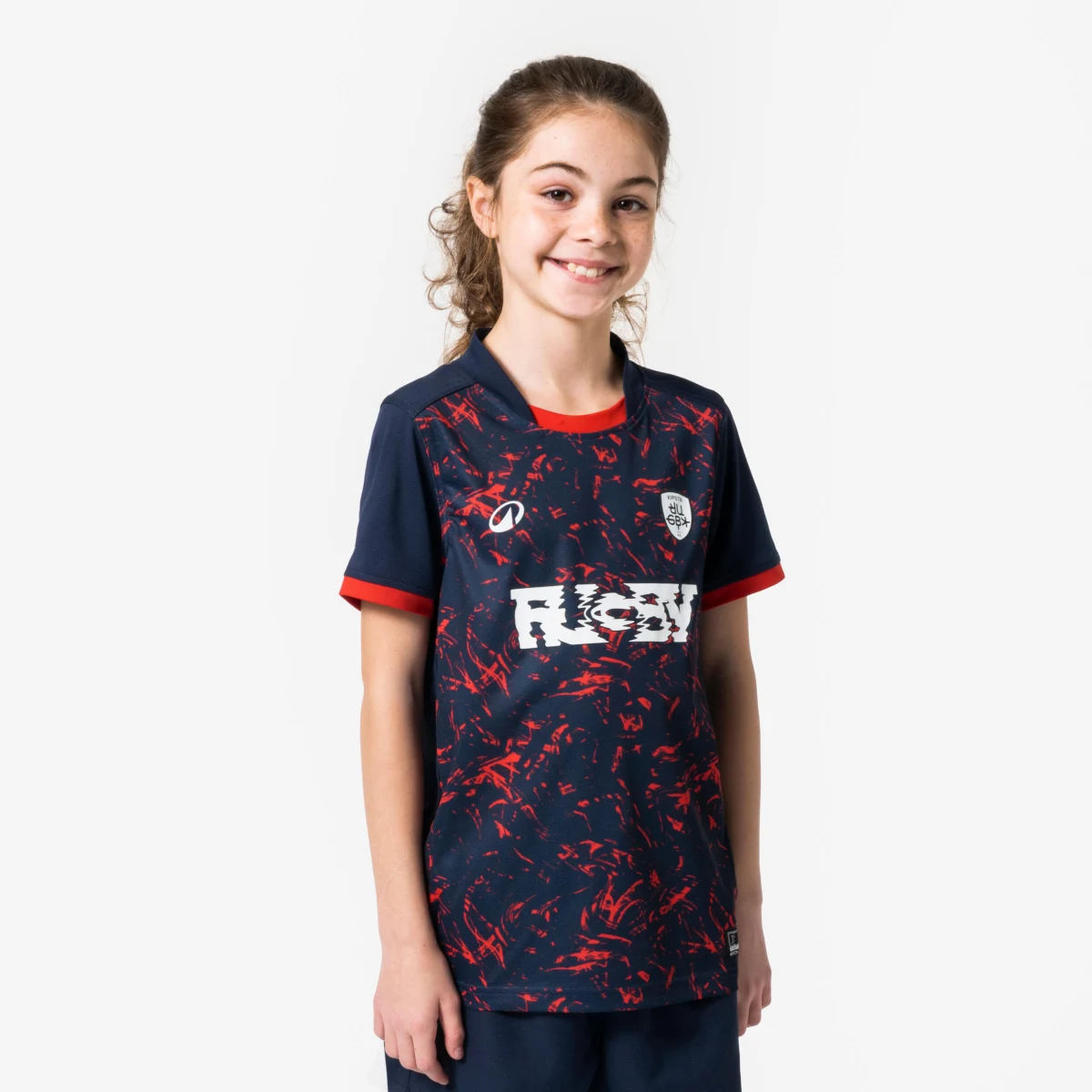 KIPSTA Detský dres na rugby Kid club tmavomodro-červený 7-8 r (123-130 cm) · záber 1