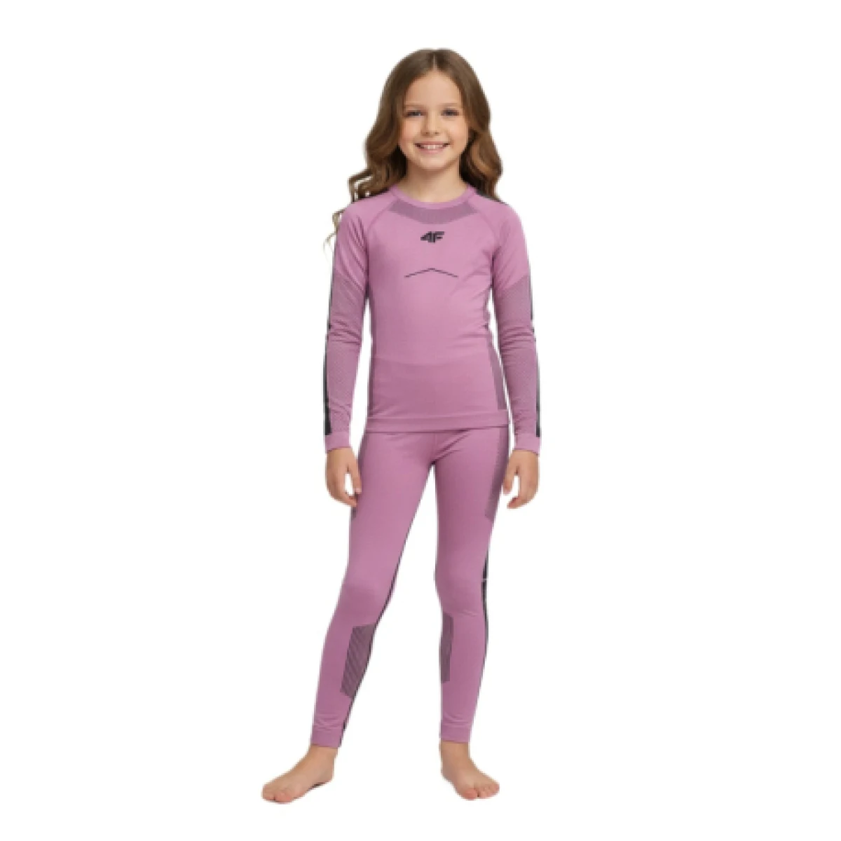 Dievčenské termoprádlo vrchný a spodný diel 4F JUNIOR SEAMLESS UNDERWEAR F250-4FJWAW25USEAF250-56S-LIGHT PINK · záber 1