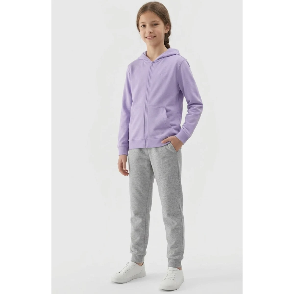 Dievčenská mikina so zipsom 4F JUNIOR SWEATSHIRT F2322-51S-VIOLET · záber 3