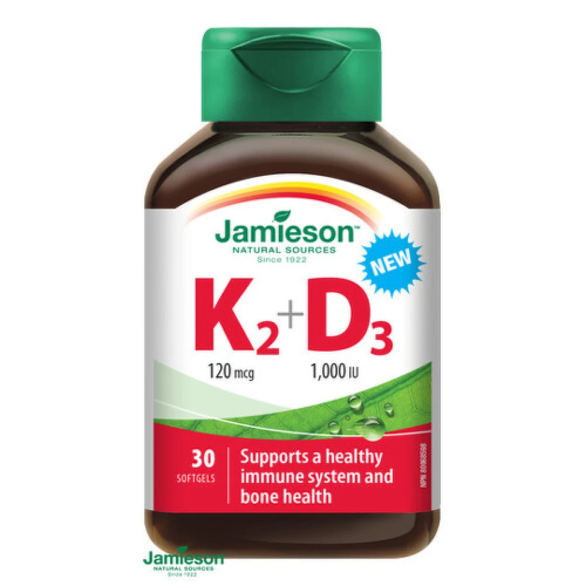 JAMIESON Vitamíny K2 120 µg + D3 1000 IU 30 kapsúl · záber 3