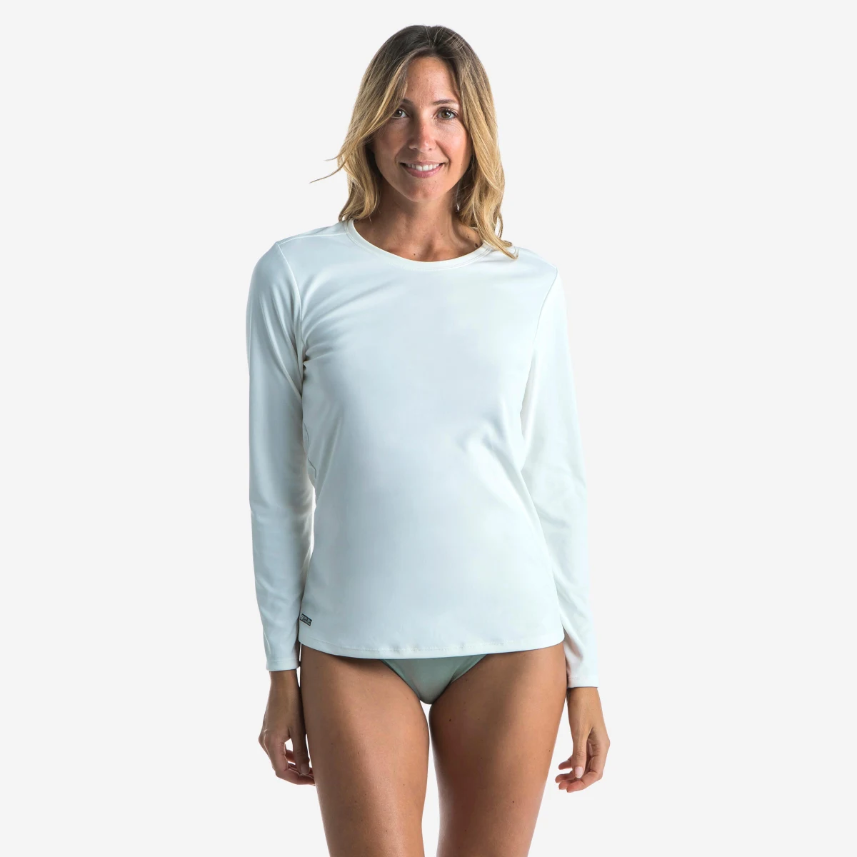 DECATHLON Dámske tričko proti UV Malou dlhý rukáv na surfovanie sivobéžové (bez farbenia) 3XL · záber 1