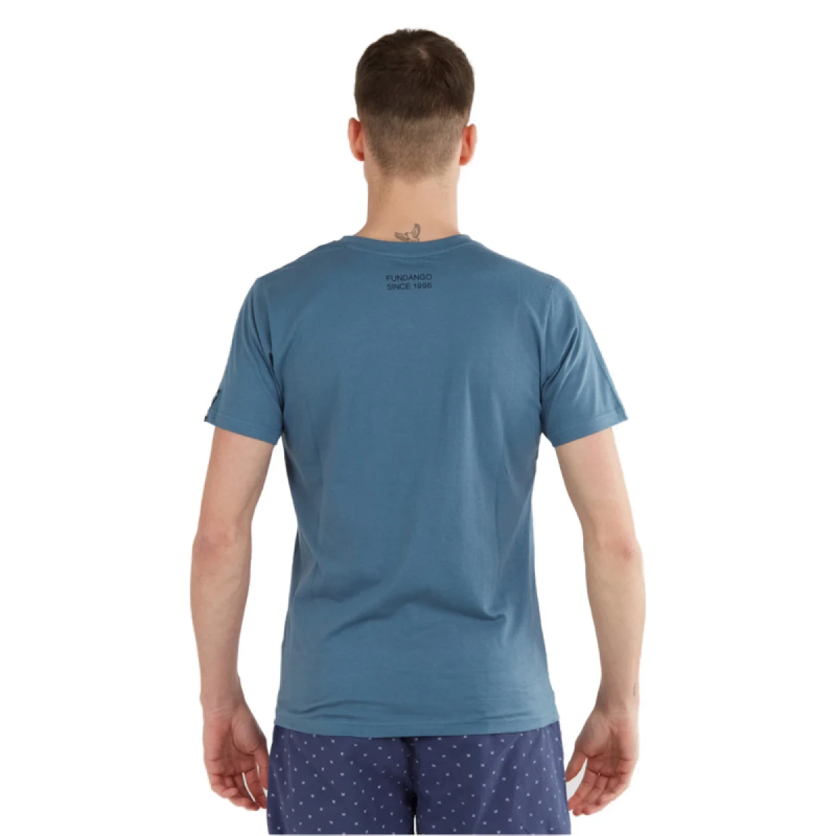 Pánské tričko s krátkým rukávem FUNDANGO Jaggy Pocket T-shirt-460-turkis · záber 2
