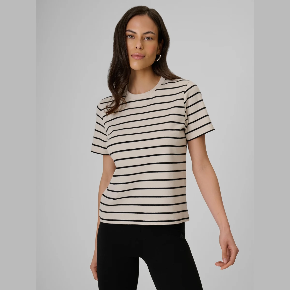T-shirt relaxed s potiskem dámský - krémový · záber 1