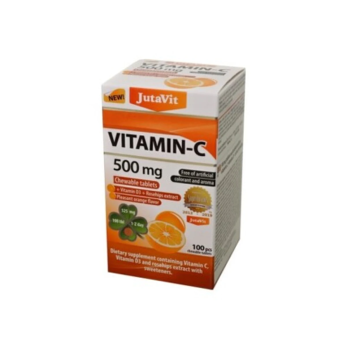 JUTAVIT Vitamín C 500 mg s príchuťou pomaranča 100 žuvacích tabliet · záber 1