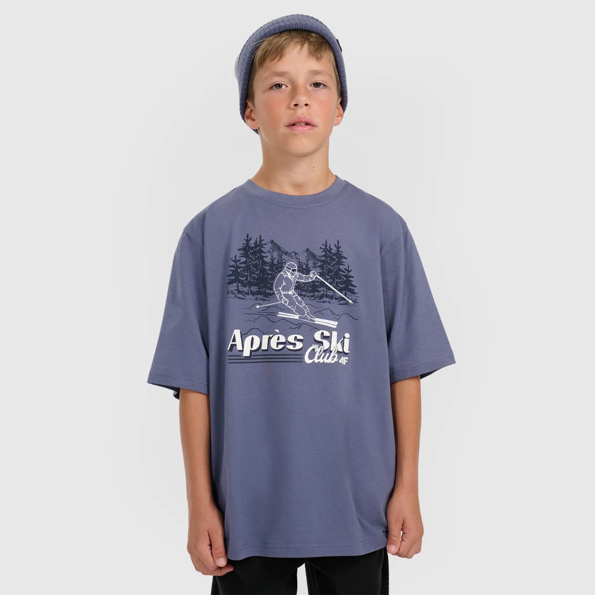T-shirt loose s potiskem chlapecký - tmavě modrý · záber 1
