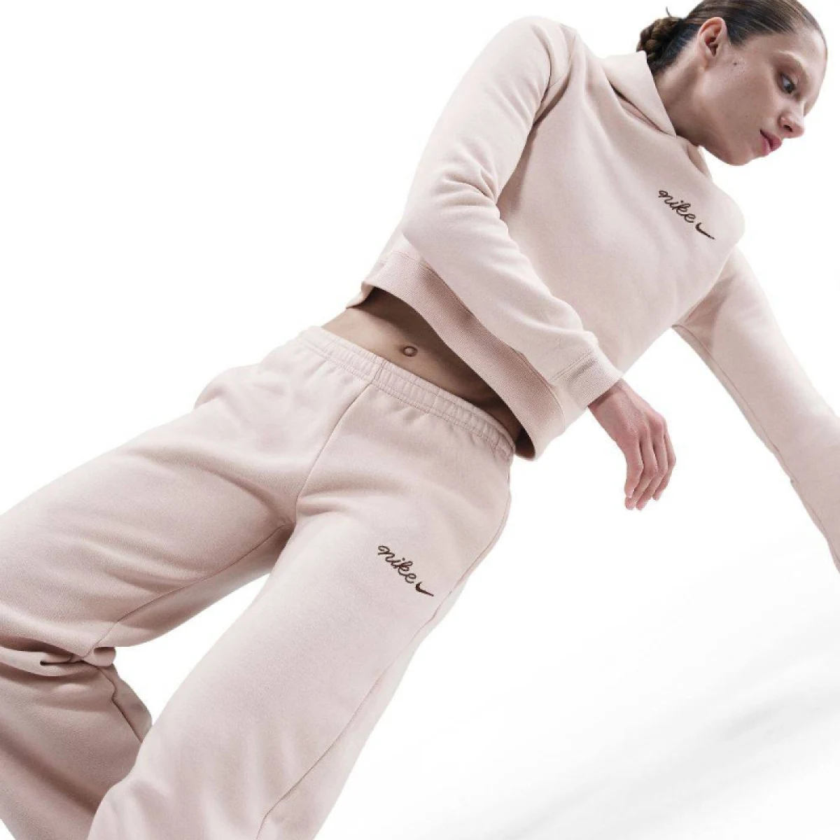 Dámske tepláky NIKE W NSW PHNX FLC STRGHT LEG PNT SILT RED · záber 4