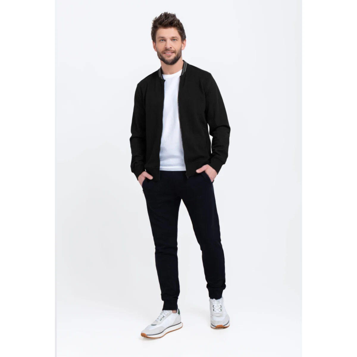 Pánska mikina so zipsom VOLCANO B-EST-700-BLACK · záber 3