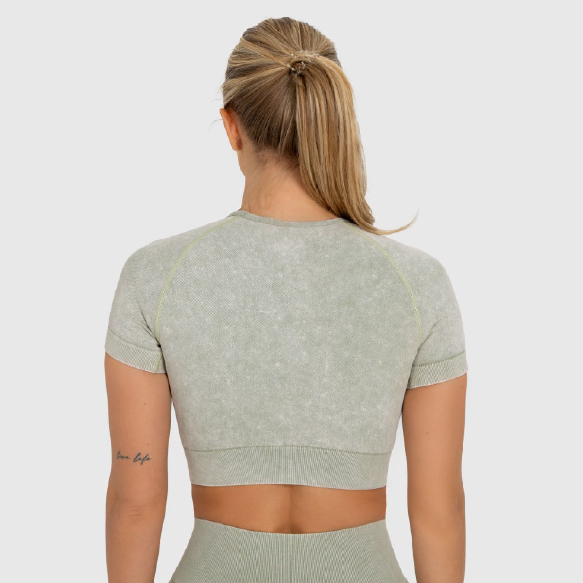 Dámsky crop top Iron Aesthetics Faded, washed green · záber 5