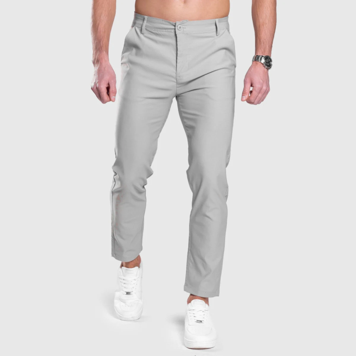 Strečové nohavice Iron Aesthetics Classy, sivé · záber 5