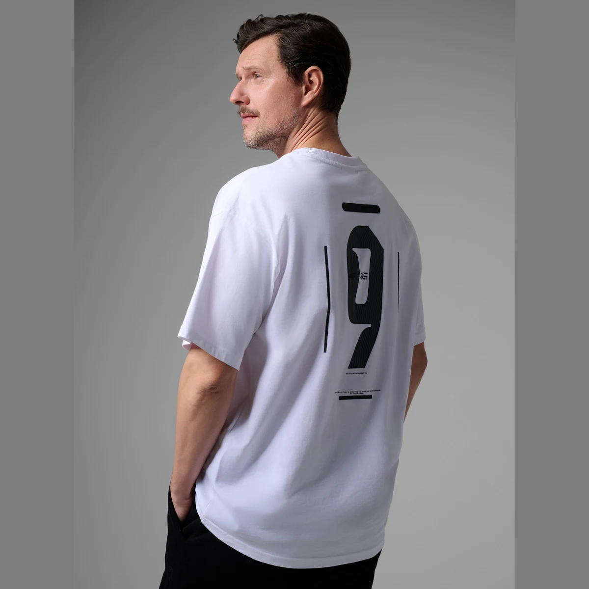 Pánské loose tričko s potiskem 4F x Robert Lewandowski - bílé · záber 1
