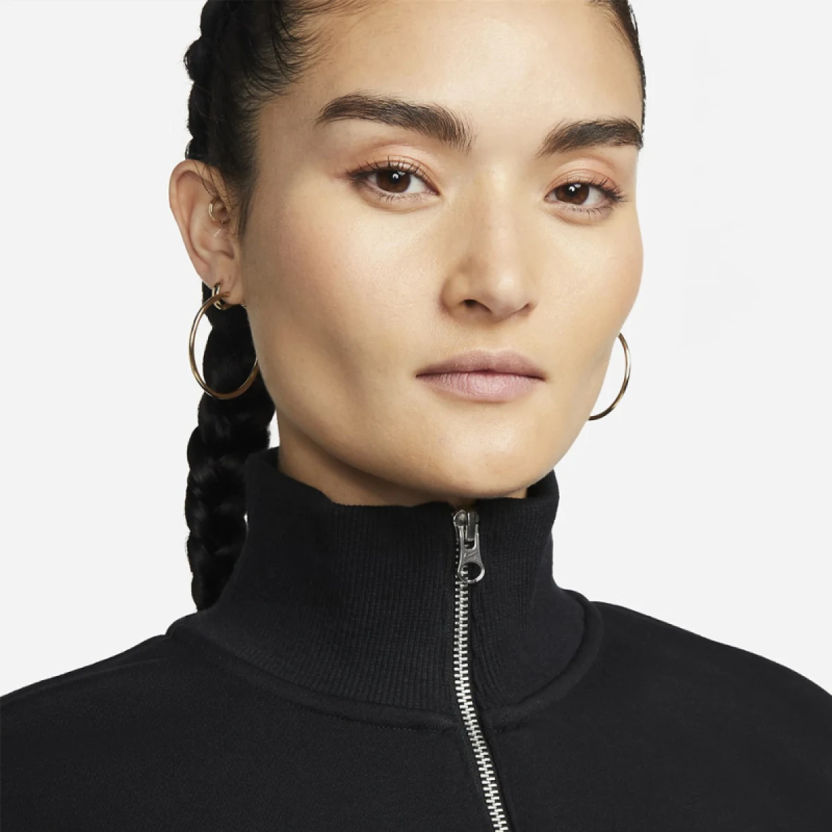 Dámska mikina s 1 2 zipsom NIKE W NSW PHNX FLC QZ CROP BLACK SAIL · záber 5