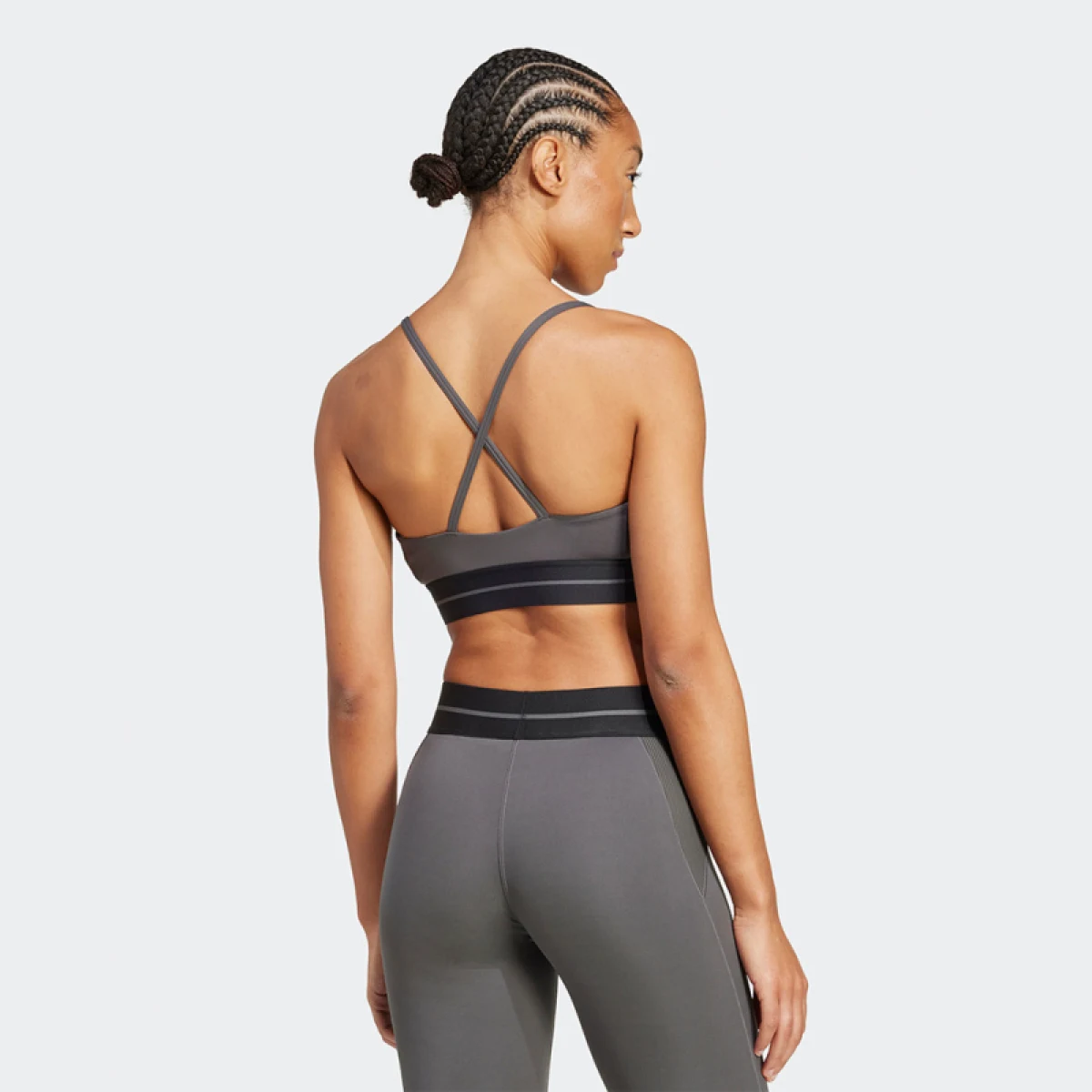 Dámská sportovní tréninková podprsenka ADIDAS HYG RIB BRALETT GRESIX BLACK · záber 4