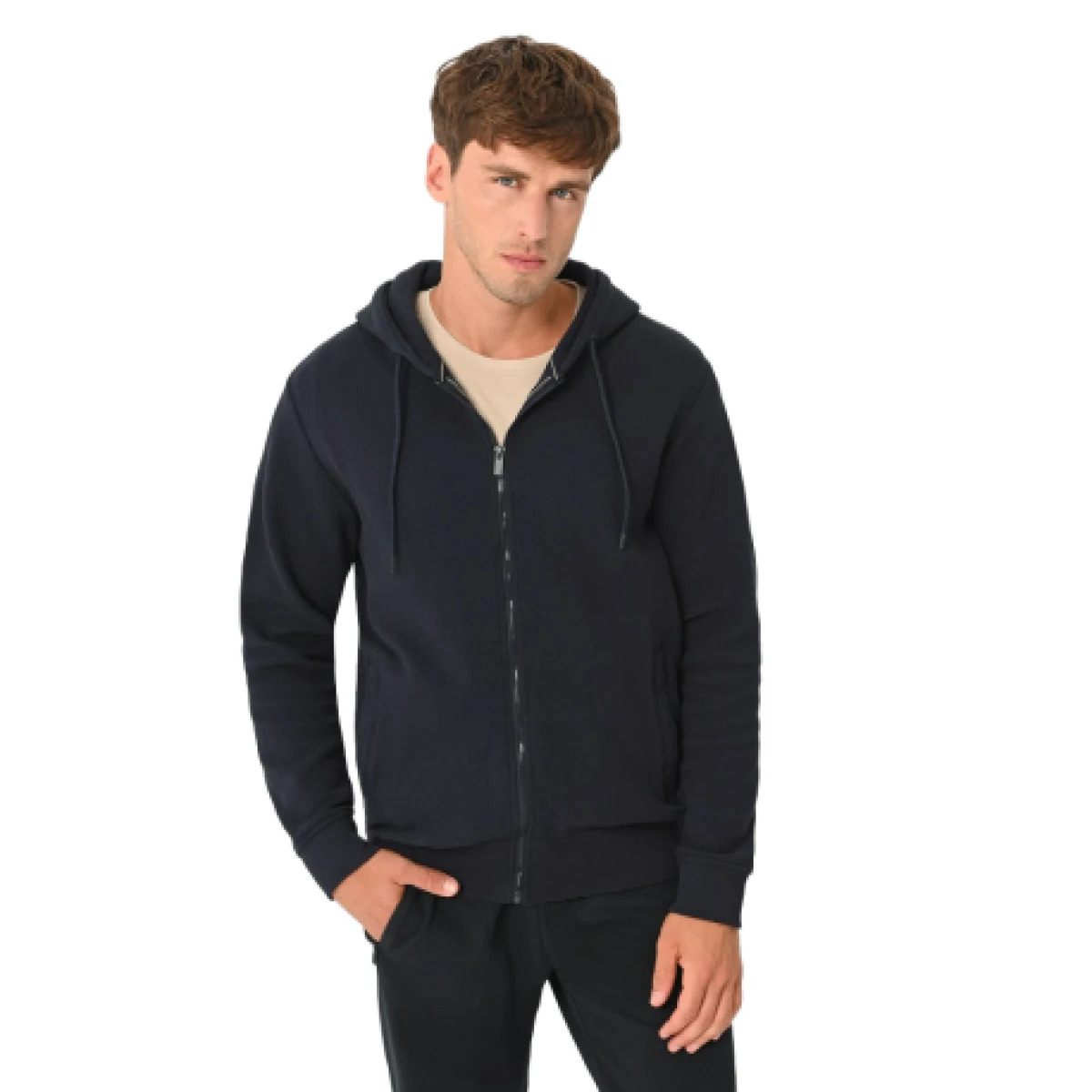 Pánska mikina so zipsom VOLCANO B-LERMO-600-NAVY · záber 1