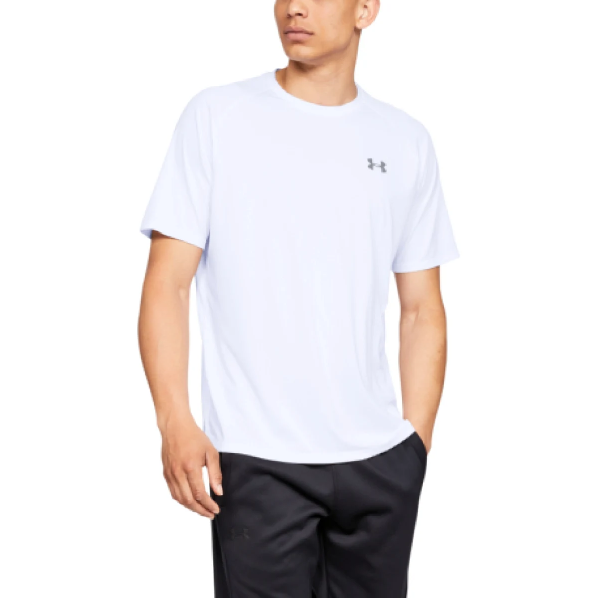 Pánské tréninkové tričko s krátkým rukávem UNDER ARMOUR UA Tech 2.0 SS Tee-WHT · záber 1