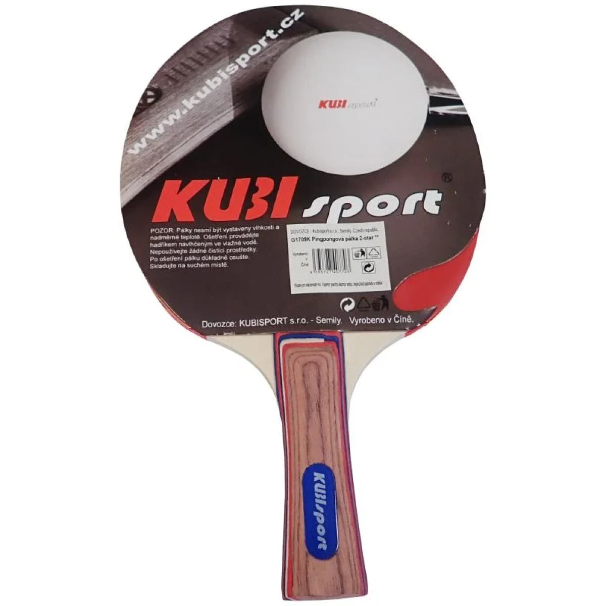 Kubisport Pingpongová pálka 2-star G1709K · záber 1