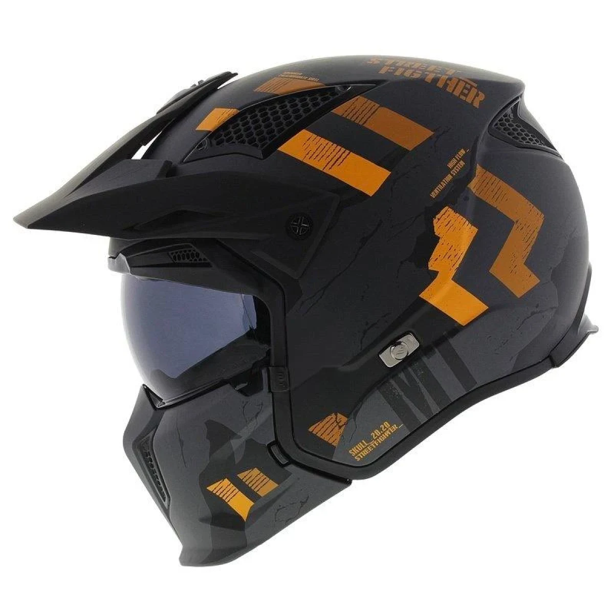 MT Helmets Přilba Streetfighter SV S Skull A12 - Velikost: 53-54 | Barva: Oranžová · záber 1