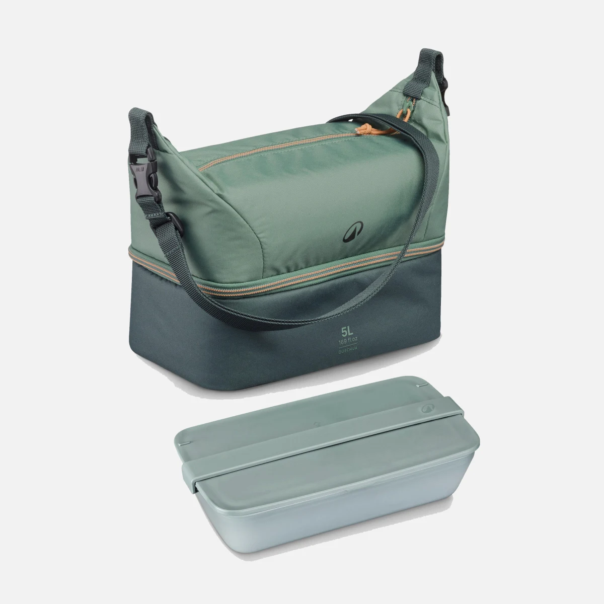 QUECHUA Termotaška 500 5 l s plastovou dózou 1 l zelená bez · záber 1