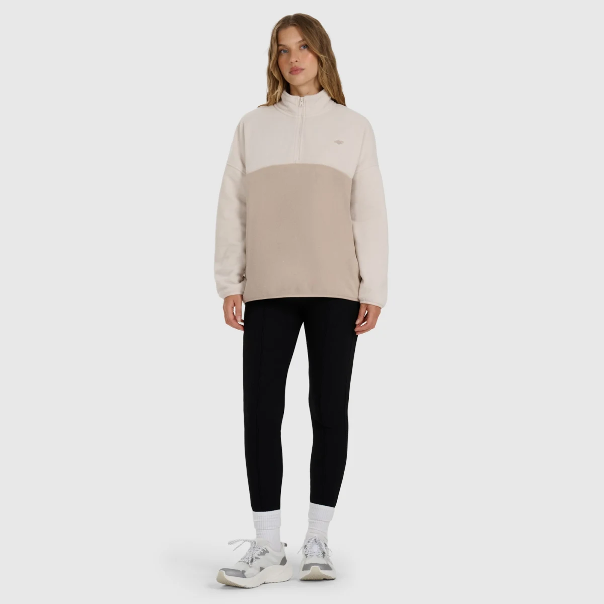 Dámský regular fleece se stojáčkem - béžový · záber 2