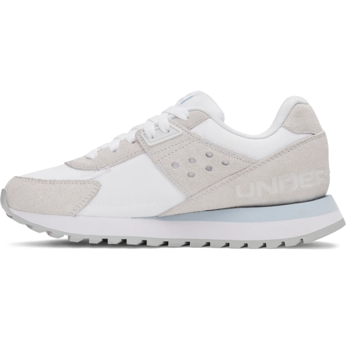 Dámská vycházková obuv UNDER ARMOUR UA Essential Runner W white distant gray blue calm · záber 2