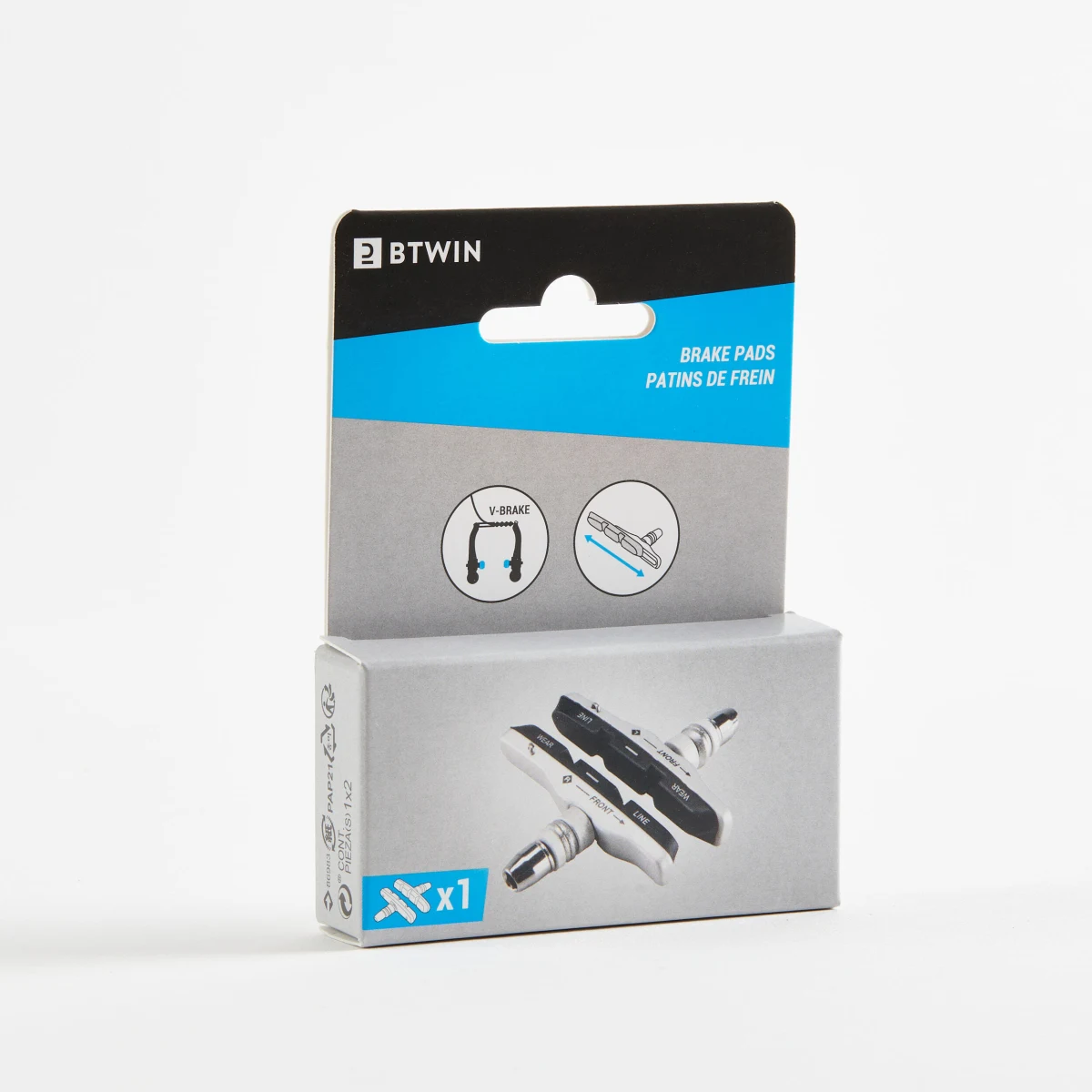 DECATHLON Vymeniteľné brzdové špalíky V-Brake 500 . · záber 2