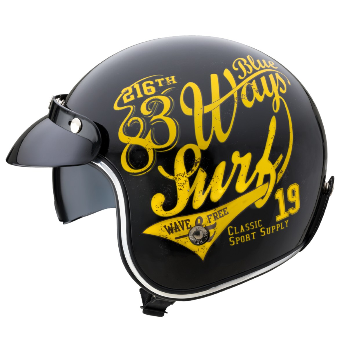 Moto prilba W-TEC Café Racer - Veľkosť: 53-54, XS | Farba: 3Ways Surf · záber 2
