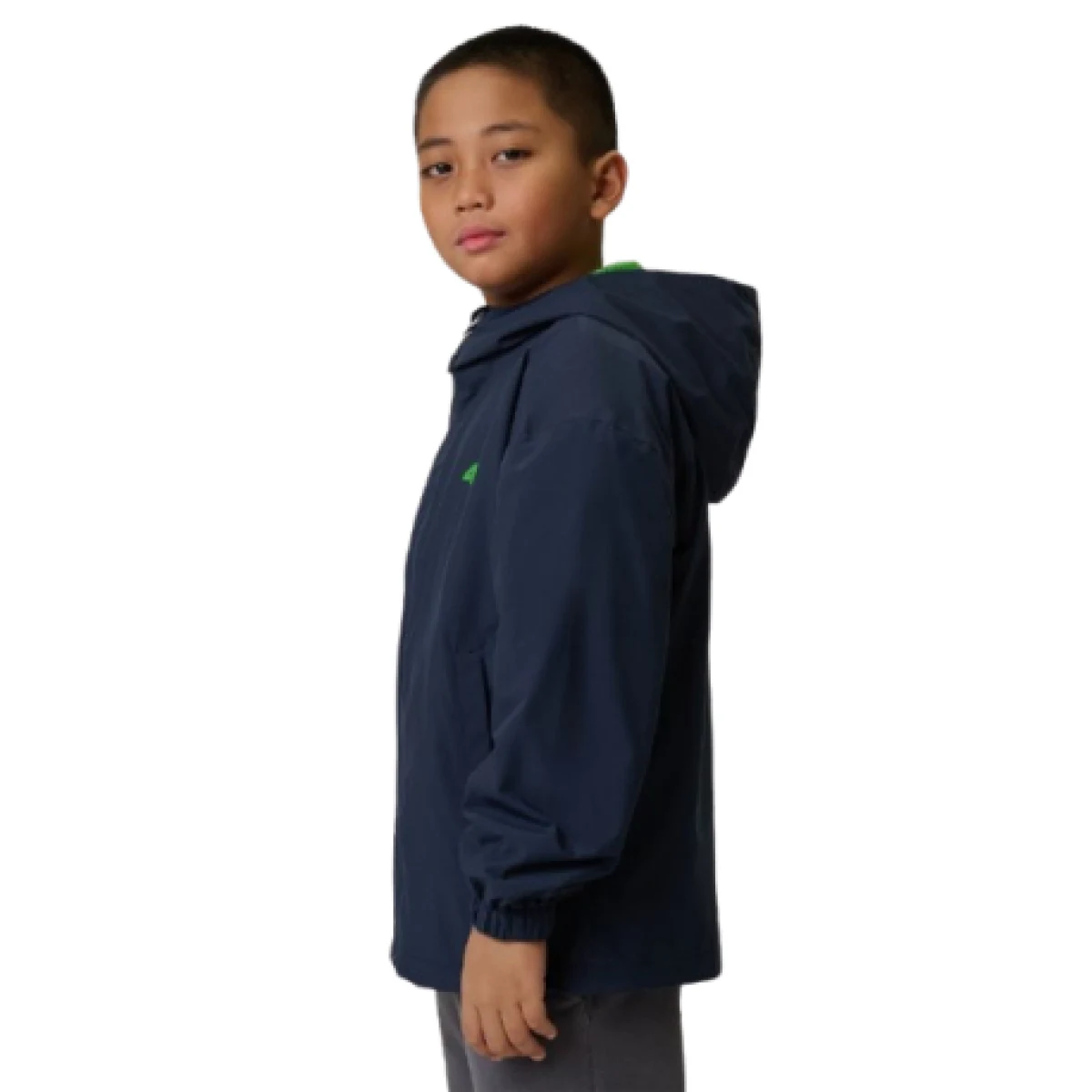 Chlapčenská turistická bunda s kapucňou 4F JUNIOR TECHNICAL JACKET U1096-31S-NAVY · záber 1